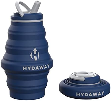 חבילת נסיעות הידרציה של Hydaway | 17oz בקבוק מים מתקפל ומארז נסיעות מגן